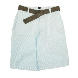 J. Khaki | Boys Size 12 | Blue White Textured Pinstripe Shorts with Belt